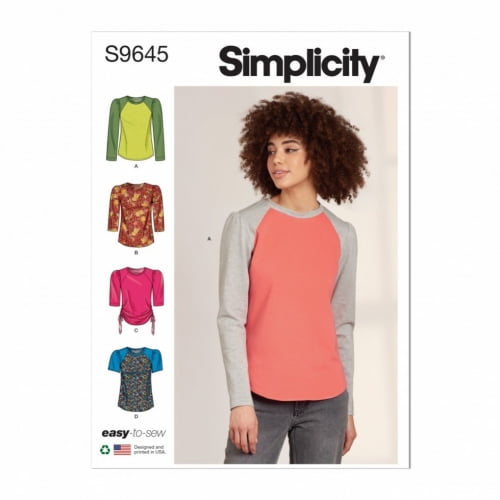 Simplicity Sewing Pattern 9645 Tops A (XS-S-M-L-XL-XXL)