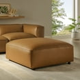 thumbnail image 2 of Ottoman Chair, Brown, Faux Leather, Living Room Lounge Cafe Lobby Hospitality Restaurant, Modern Contemporary, HB37662, 2 of 9