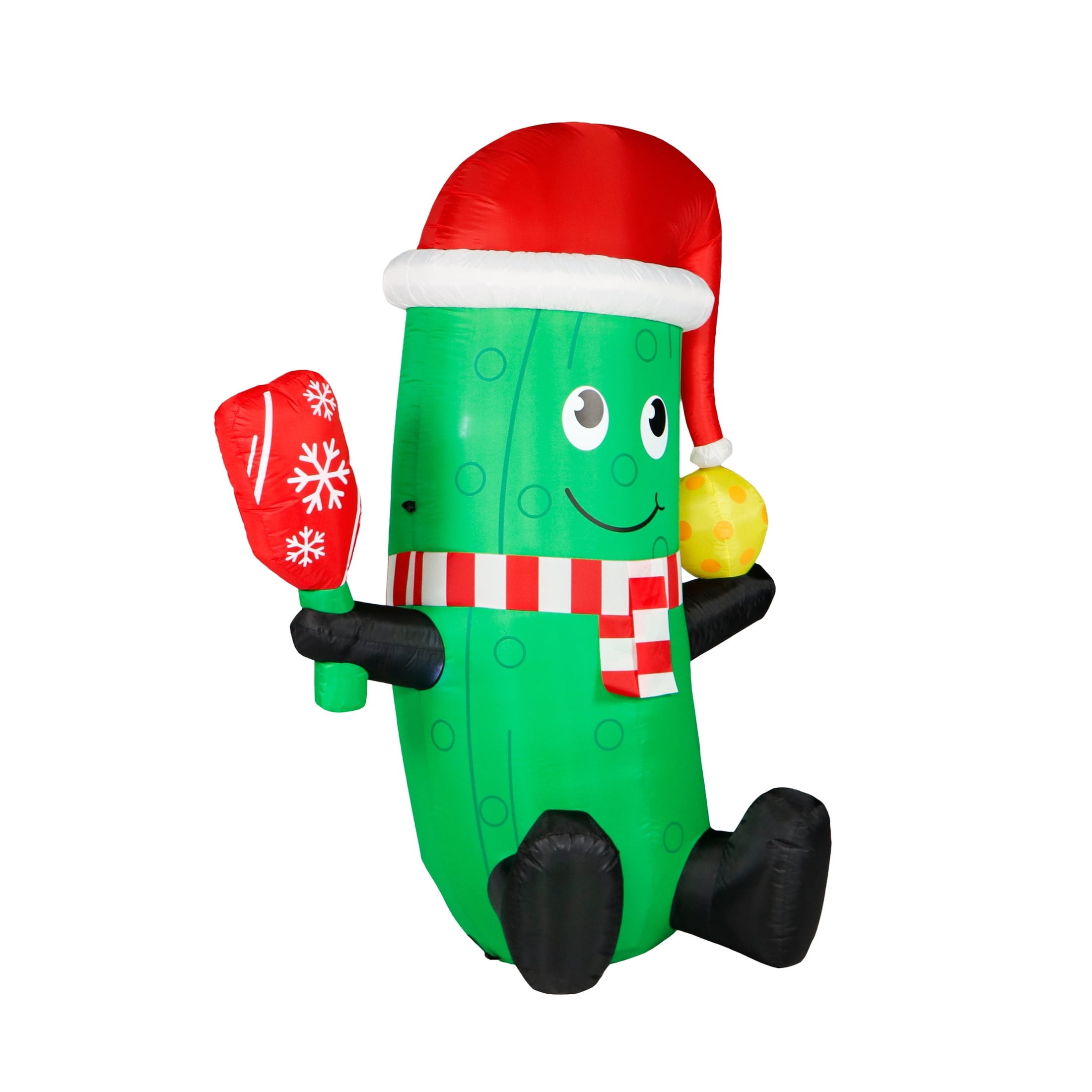 Multicolor Pickleball Pickle Christmas Airblown Yard Inflatable, 5', by Holiday Time