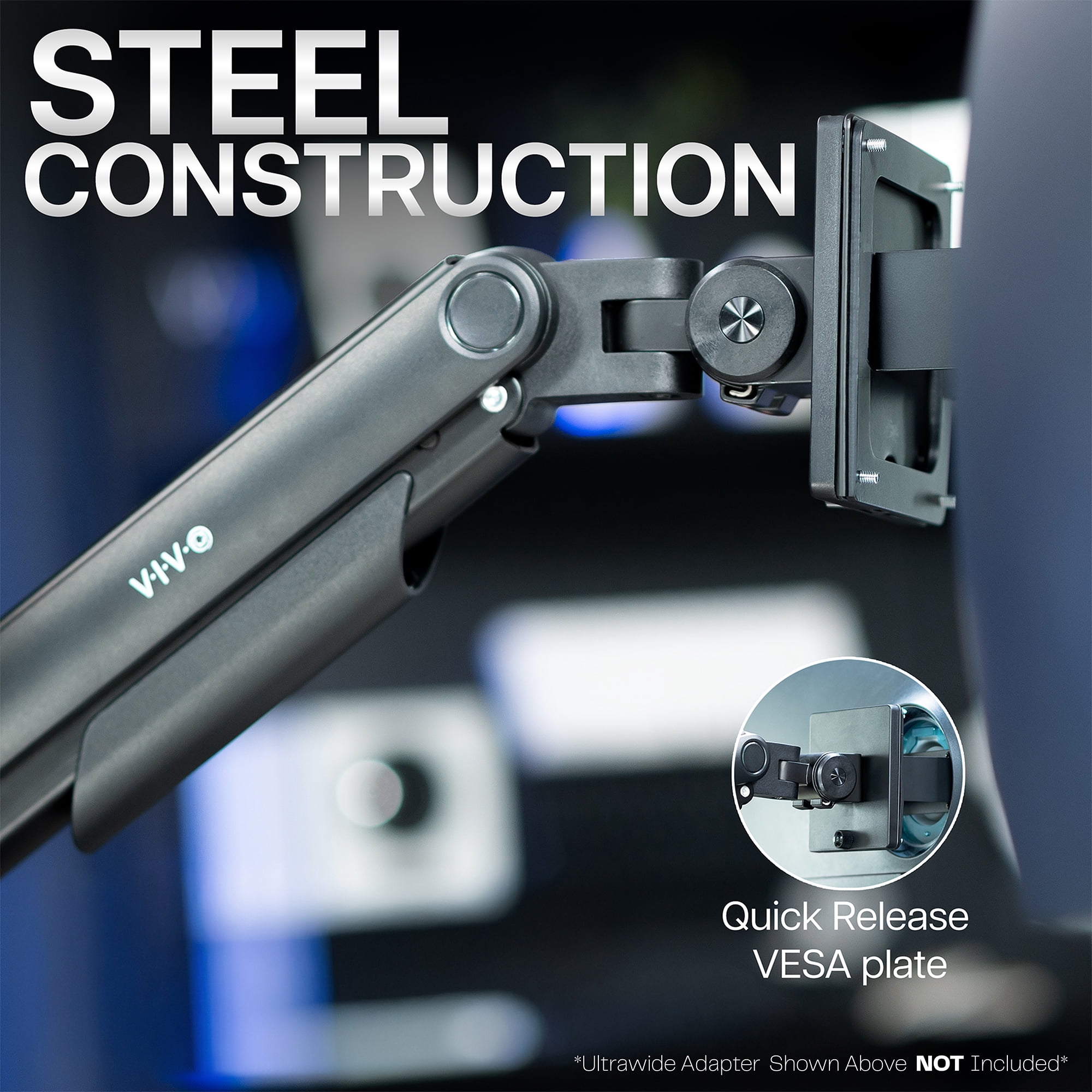 VIVO Tension Spring Dual Ultra Wide Monitor Mount, Up to 45" Computer Screens