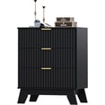 thumbnail image 6 of 3 Drawer Dresser for Bedroom, Small Fluted Dresser Chest of Drawers, Mid Century Modern Nightstand with 3 Drawer, Farmhouse Wood End Table for Bedroom, Closet, Entryway, 6 of 6