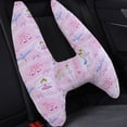 thumbnail image 4 of Set Of 2 Back Seat Travel Pillows Comfortable Cartoon Design Kids Sleeping Support For Long Car Journeys With Adults, 4 of 4