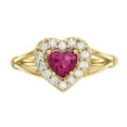 thumbnail image 5 of 10K Yellow Gold Ring Band Themed Cubic Zirconia CZ White Red, Size 5, 5 of 5