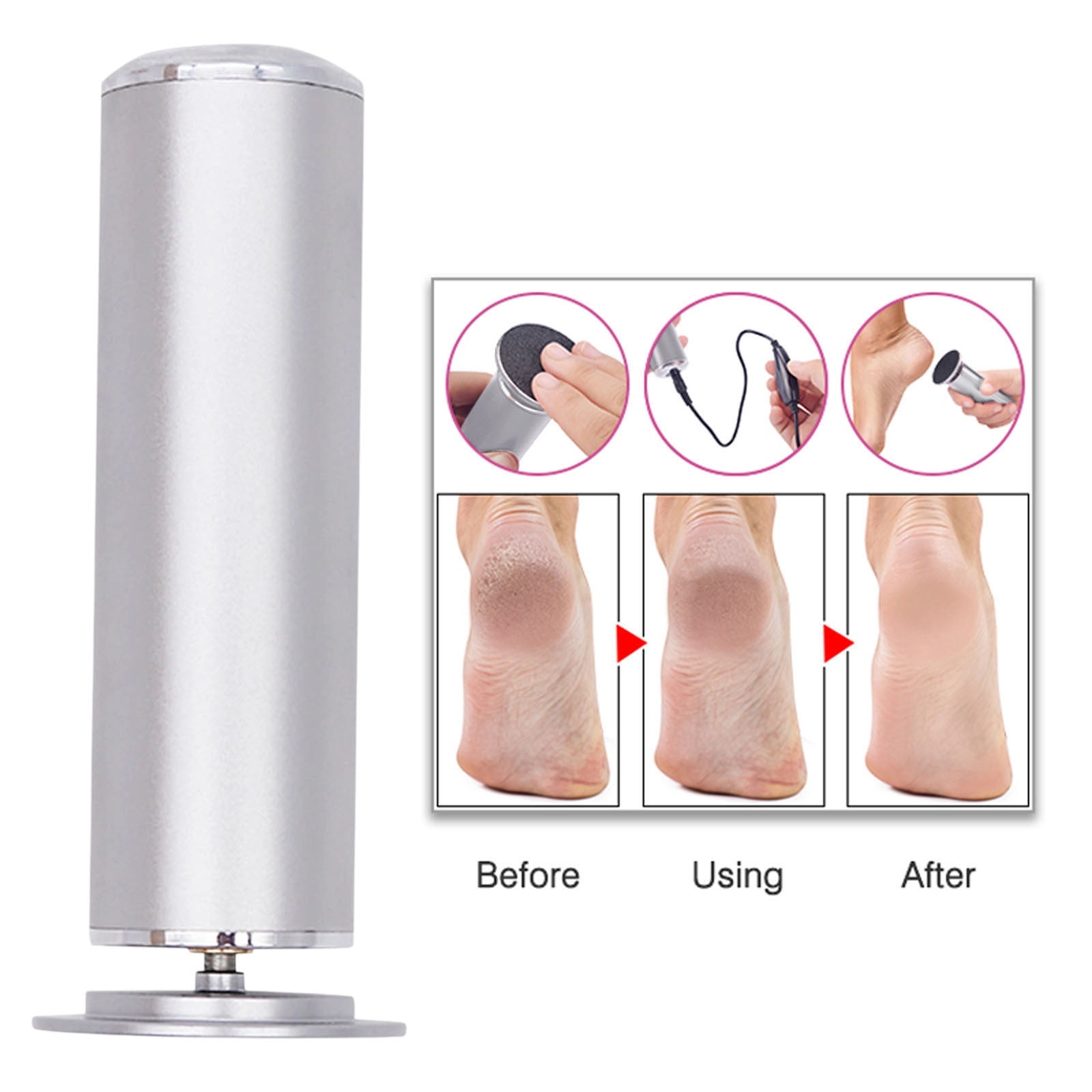 Viflosae Electronic Callus Remover Foot Polisher Pain Free Pedicure Tool Adjustable Speed Portable Foot Care Device for Smooth Healthy Feet Spa Home Use