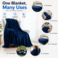 thumbnail image 2 of COOKEY Fleece Blanket King Size Navy Blue - 300GSM Soft Fluffy Microfiber Anti-Static King Blanket 104"x90" for Bed, 2 of 10
