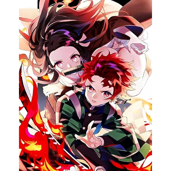 Paint by Numbers Kit for Adults -Demon Slayer (4)- Beginner DIY Color by Number Set on Canvas Acrylic Oil Paintings Crafts, Gifts, Home Wall Decor (12 X 16 inches)-