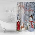 thumbnail image 4 of Small Stall Shower Curtain 36x72 Inch Narrow Half Size Christmas Bath Curtains Bathroom Decor Snowman Xmas Tree Snowflake White Waterproof Fabric Shower Curtain Set with Hooks 36 Inch, 4 of 6