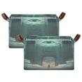 thumbnail image 2 of WOBOGO The Eye Of Heaven Storage Basket 16.9×11.4×10in Collapsible Oversized with Metal Iron Frame Set of 2, 2 of 8
