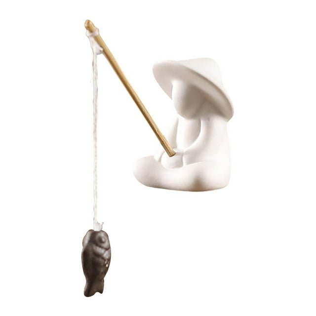 Figura en miniatura de pescador, adorno de acuario, maceta, decoración de pecera, sala de estar, dormitorio, decoración de micropaisaje