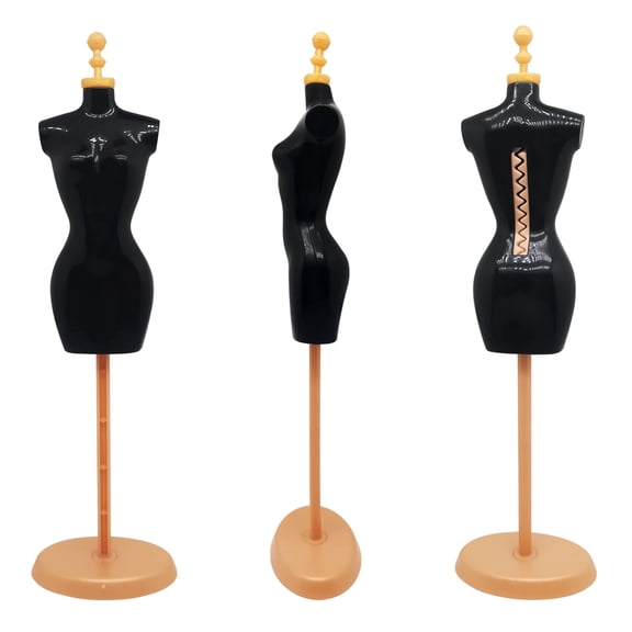 Doll Dress Form,Mannequin Dress Form Torso Stand With Base Stand For Apparel Design And Costume Jewelry Display(Black Gold,4pcs)