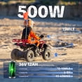 thumbnail image 5 of Electric 4 Wheeler,IVFJFV Dual Speed 10-15 MPH 4 Wheel with Parental Safety Key, 15 Miles Max Range,36V Ride on Car with Front & Rear Suspension & 10 Inch All-Terrain Wheels for Trail,, 5 of 8