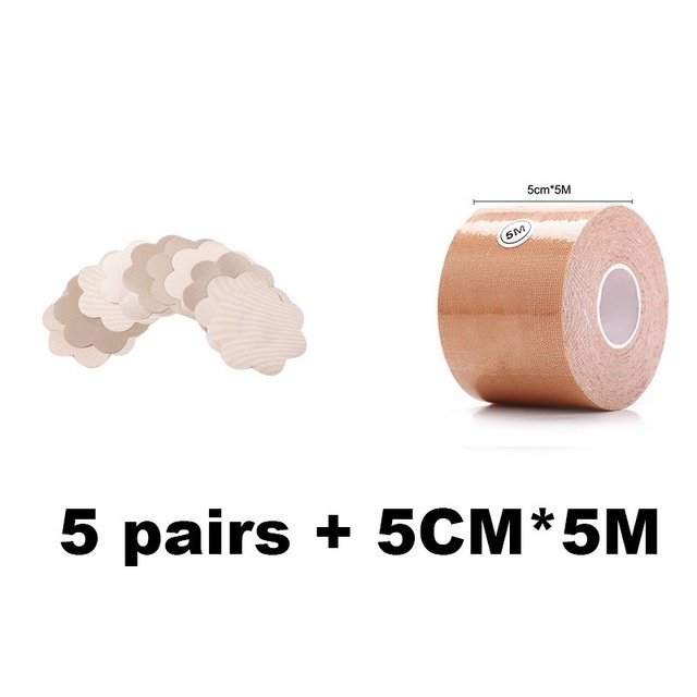 5M Mujeres Pecho Pezón Cubre , Empuje Hacia Arriba Sujetador Cuerpo Invisible Levantamiento De Senos Cinta Adhesiva Sujetadores Íntimos Sexy Bralette,Boob Tape,Correa para el pechopangjing