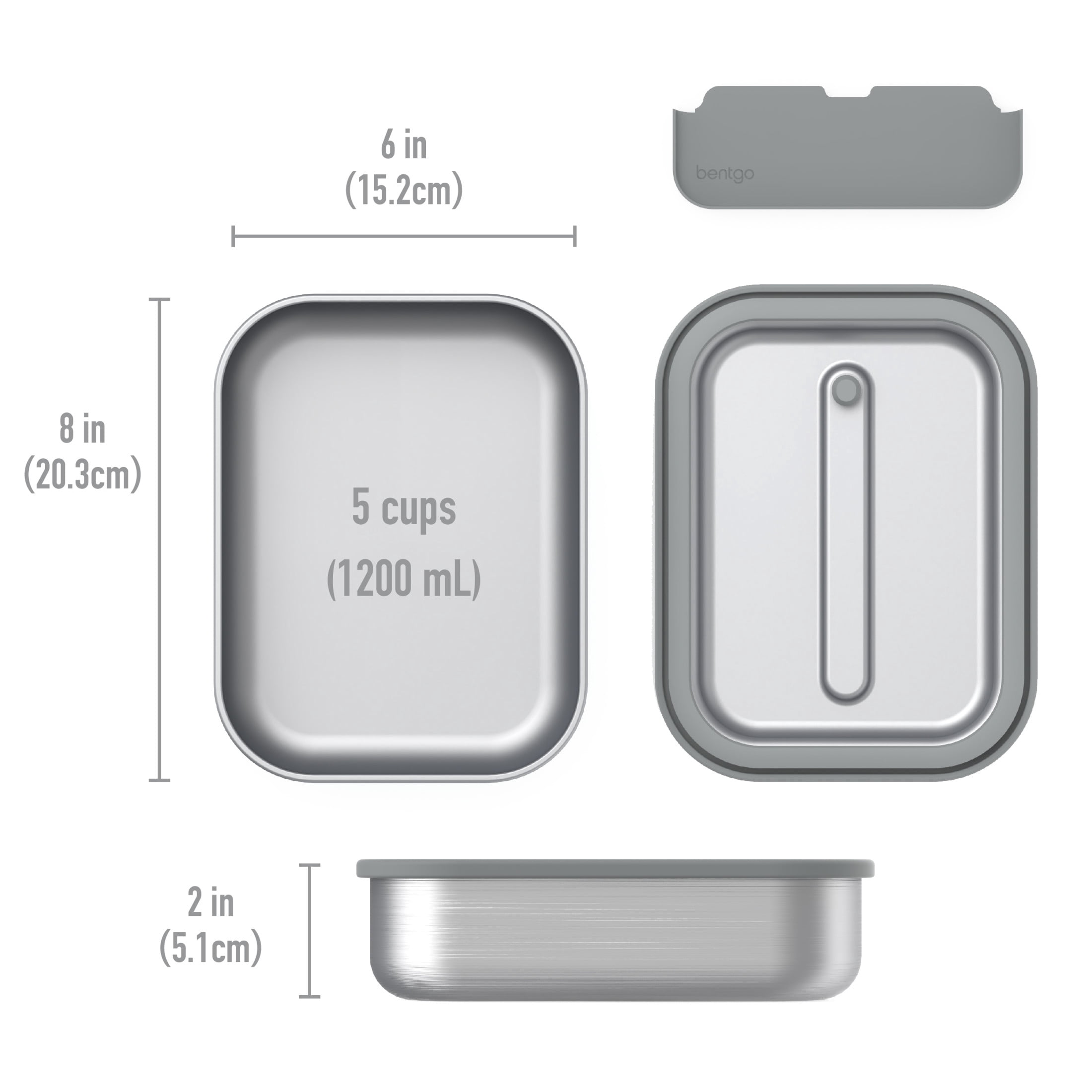 Bentgo MicroSteel Leak-Proof Lunch Box - Microwave-Safe, Oven-Safe, Bento-Style Container with Removable Divider, Airtight Lid, Sustainable Design, Odor & Stain Resistant (Stainless Steel)
