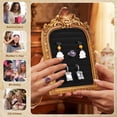 thumbnail image 4 of Vintage Velvet Ring Holder Arch Gold Small Jewelry Display Tray for Travel Wedding Photography Prop Black, 4 of 9
