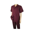 thumbnail image 6 of Men 2pc Walking Leisure Suit Short Sleeves By DREAMS 255-06 Solid Burgundy, 6 of 7