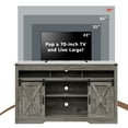 thumbnail image 4 of Heynemo Farmhouse TV Stand for TVs up to 70", Modern Entertainment Center with Sliding Barn Doors, Media Console Storage Cabinet for Living Room Bedroom, Light Grey, 4 of 10