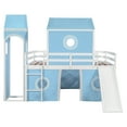 thumbnail image 3 of Full Size Loft Bed with Slide Pink Tent and Tower - Blue, 3 of 9