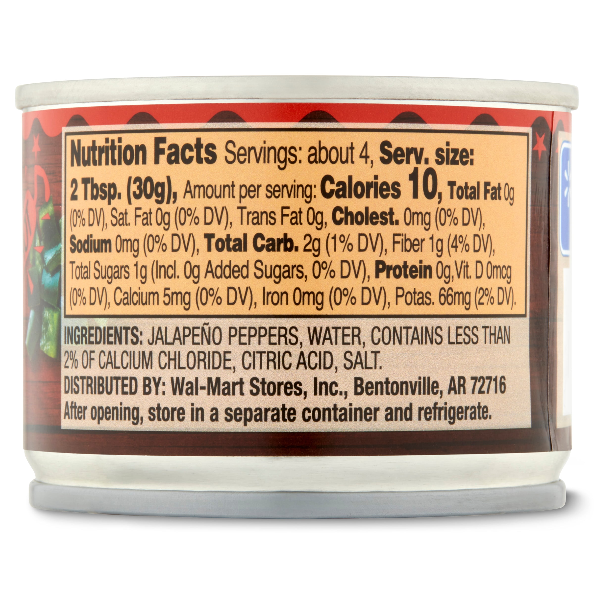 (24 pack) Great Value Canned Hot Diced Jalapeno Peppers, 4 oz