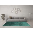 thumbnail image 3 of Ahgly Company Indoor Round Oriental Turquoise Blue Industrial Area Rugs, 3' Round, 3 of 4