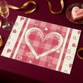 thumbnail image 1 of Aqestyerly Valentine'S Day Linen Placemats Solid Color Letter Print Heat Resistant Holiday Party Table Mats, 1 of 6