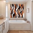 thumbnail image 3 of Abstract Stripes Kitchen Curtains 63 Inch Length, Retro Modern Orange Black Gray Lines Grommet Top Bedroom Living Room Curtains, Light Filtering Cafe Curtain Drapes 2 Panels Set 84''x63'', 3 of 9