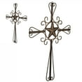 EBEI 18" Metal Cross Wall Decor Vintage Rustic Cross Western Home Wall Decor Dark Brown Retro