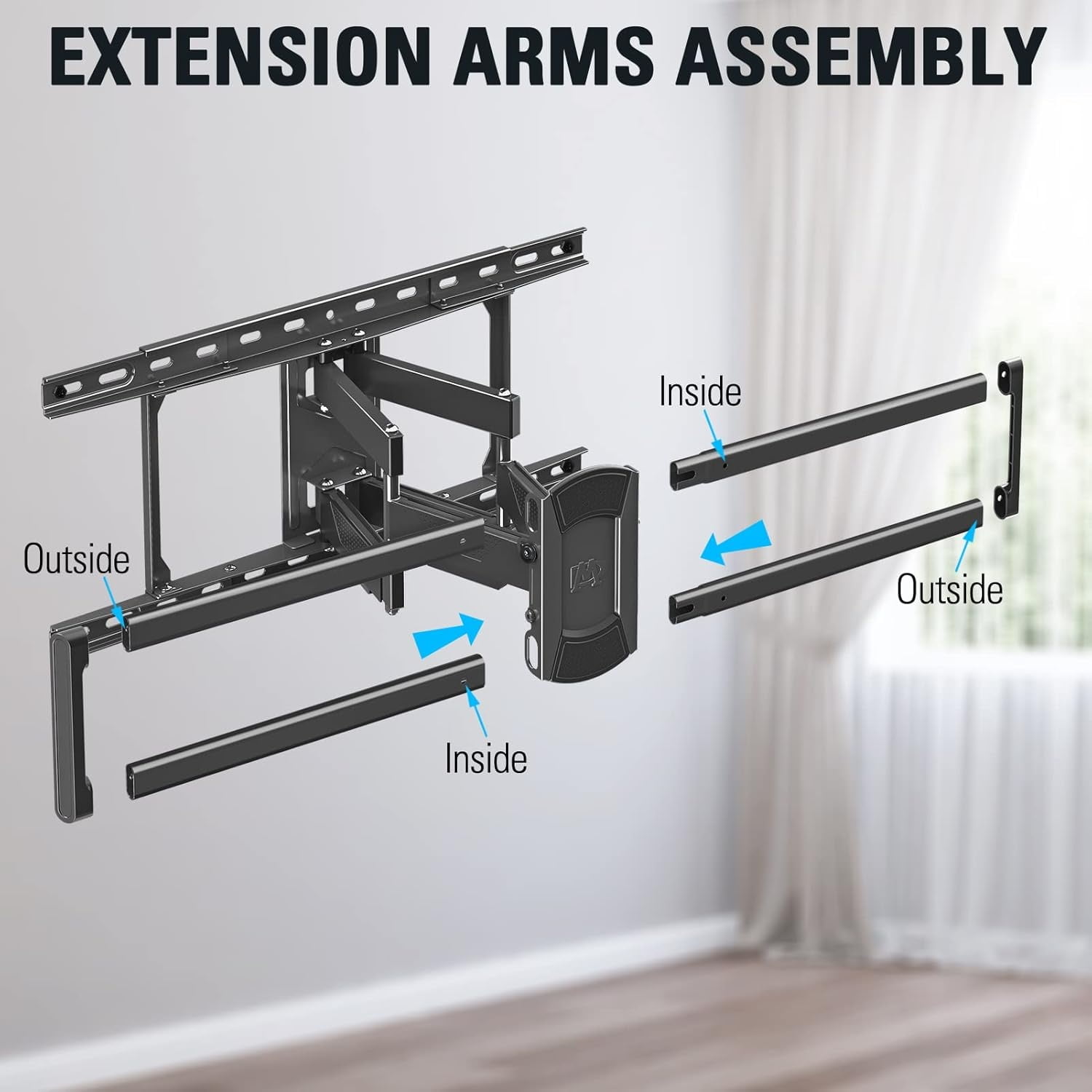 Listed Full Motion TV Mount for Most 42-84 Inch TVs, Adjustable TV Wall Mount Swivel and Tilt, Loading 100 LBS, Max VESA 600x400mm, Fits 16", 18", 24" Studs