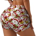 thumbnail image 2 of Kdxio Santa Claus bells Snowman Print Workout Shorts for Women Seamless Soft Smooth Gym Yoga Scrunch Active Shorts, 2 of 5