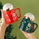 thumbnail image 5 of Naiovety Taza de cerámica con exquisita artesanía, regalo de Navidad para amigos y familiares, taza de Navidad Teteras verde, 5 of 6