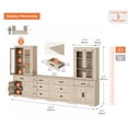 thumbnail image 2 of WAMPAT Farmhouse Entertainment Center with Bookshelf for TVs up to 75",Mid Century Modern TV Stand with 73"H Tall 5-Tier Bookcase with Open Storage and Barn Doors for Living Room,Bedroom,Beige, 2 of 6