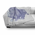 thumbnail image 2 of Animal Soft Flannel Fleece Throw Blanket, Funny Horned Creature Cartoon in Pastel Tones Happy Childish Art, Cozy Plush for Indoor and Outdoor Use, 60" x 80", Lavender Blue and Ceil Blue, by Ambesonne, 2 of 5