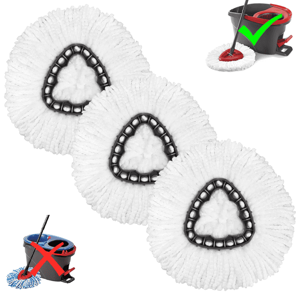3 Pack Spin Mop Refill - Replacement Head Compatible with O, Microfiber Spin Mop Refills,clean the floor. Easy Floor Cleaning Mop Head Replacement - Bonison
