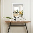 thumbnail image 2 of Topbuy Square Vanity Makeup Mirror Bathroom Wall Mirror w/ Holding Shelf White, 2 of 8