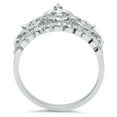 thumbnail image 2 of Sz 9 Sterling Silver Cubic Zirconia Princess Heart Crown Tiara CZ Band Ring, 2 of 2