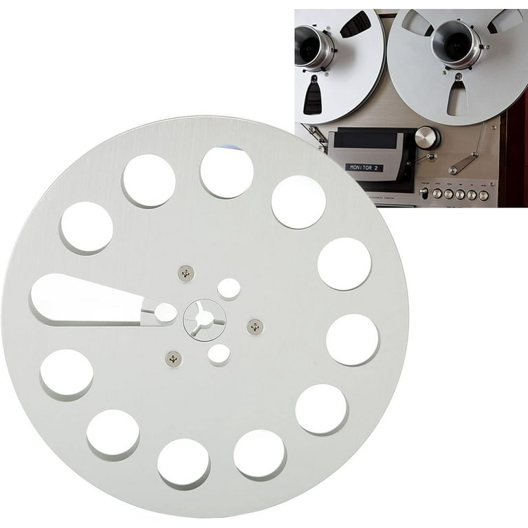 7 Inch Takeup Reel, Empty Aluminum Alloy Take Up Reel to Reel Small Hub  with 11 Holes Design, Silver Nab Take Up Empty