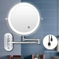 thumbnail image 2 of Wall Mirror, Light up Life& Wall Mounted Makeup Mirror LED Touch Sn Adjustable with 3 Color Lights Double Sided 1X/5X Magnifying Vanity Mirror, 2 of 7