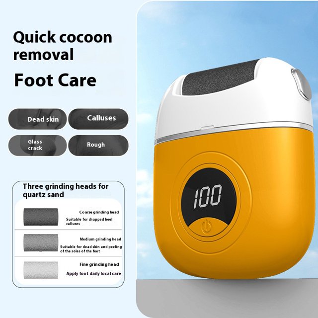 Electric Foot File and Callus Remover: Multi-Function Foot Scrubber for Heel and Sole, Smooth Your Feet with Ease,orange