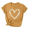 thumbnail image 2 of BLTIBY Valentine's Day Sweatshirt for Women Summer Spring Crewneck Short Sleeve Funny Love Heart Graphic Valentines Shirt Casual Valentines Fashion Pullover Top Brown L, 2 of 3