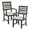 thumbnail image 1 of Pemberly Row Contemporary Textured Dining Arm Chair - Set of 2 in Beige, 1 of 11