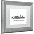 thumbnail image 2 of Trademark Fine Art 'Colorado Springs CO Skyline WB-BW' Canvas Art by Marlene Watson, White Matte, Silver Frame, 2 of 4