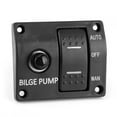 thumbnail image 4 of FLAMEEN 3-Way Bilge Pump Switch Panel Auto/Off/Manual 12V 24V With LED Indicator Built-In 15A Circuit Breaker,Boat Accessory,Bilge Pump Switch Panel, 4 of 8