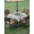 thumbnail image 4 of Outdoor Tablecloth with Umbrella Hole for Patio/Picnic/Party/Camping, Vintage Coastal Waterproof Table Cloth Square Cover Washable, Summer Sea Marine Conch Starfish Wooden (60"x 60"), 4 of 8