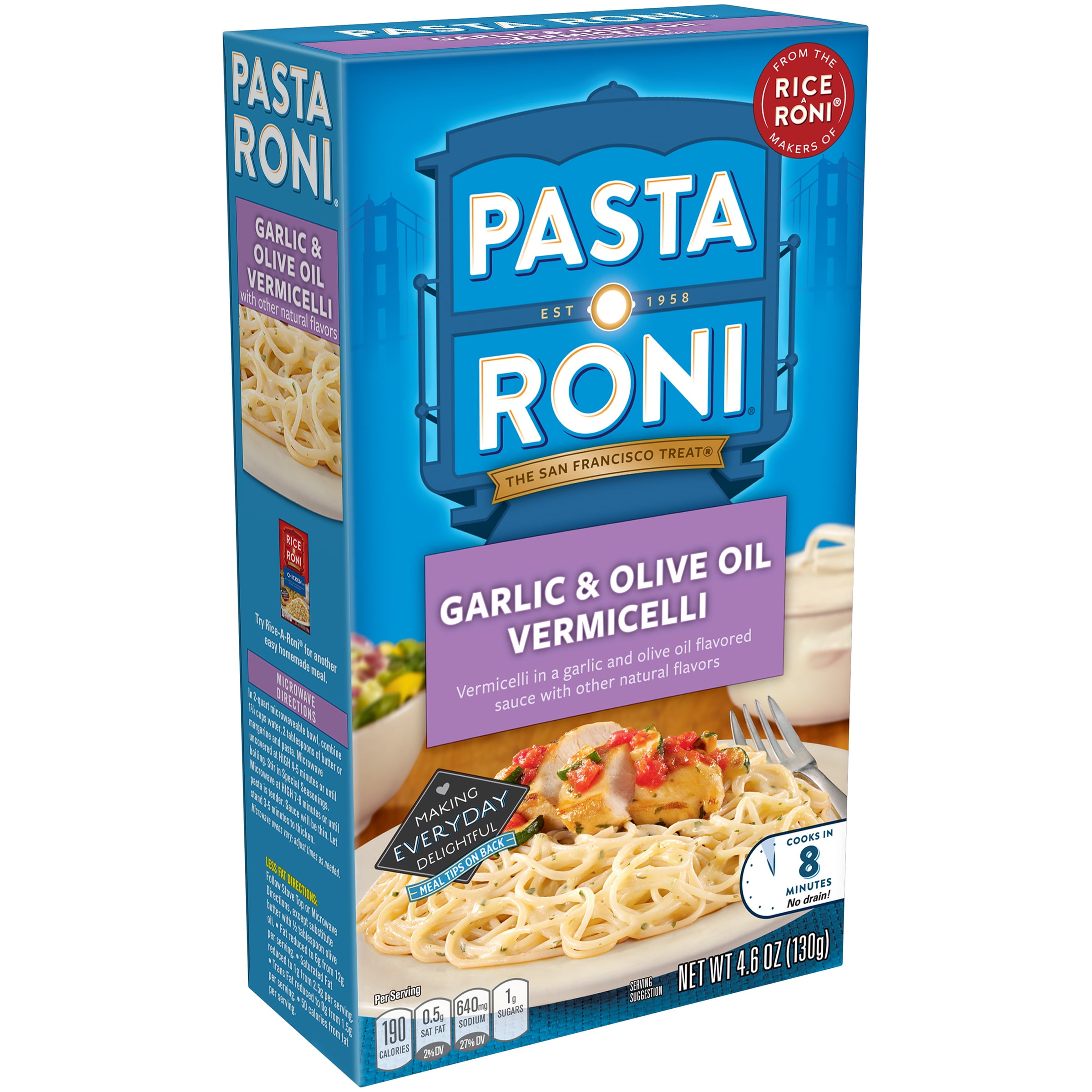Pasta Roni Garlic & Olive Oil Vermicelli, 4.6 oz. Box - Walmart.com