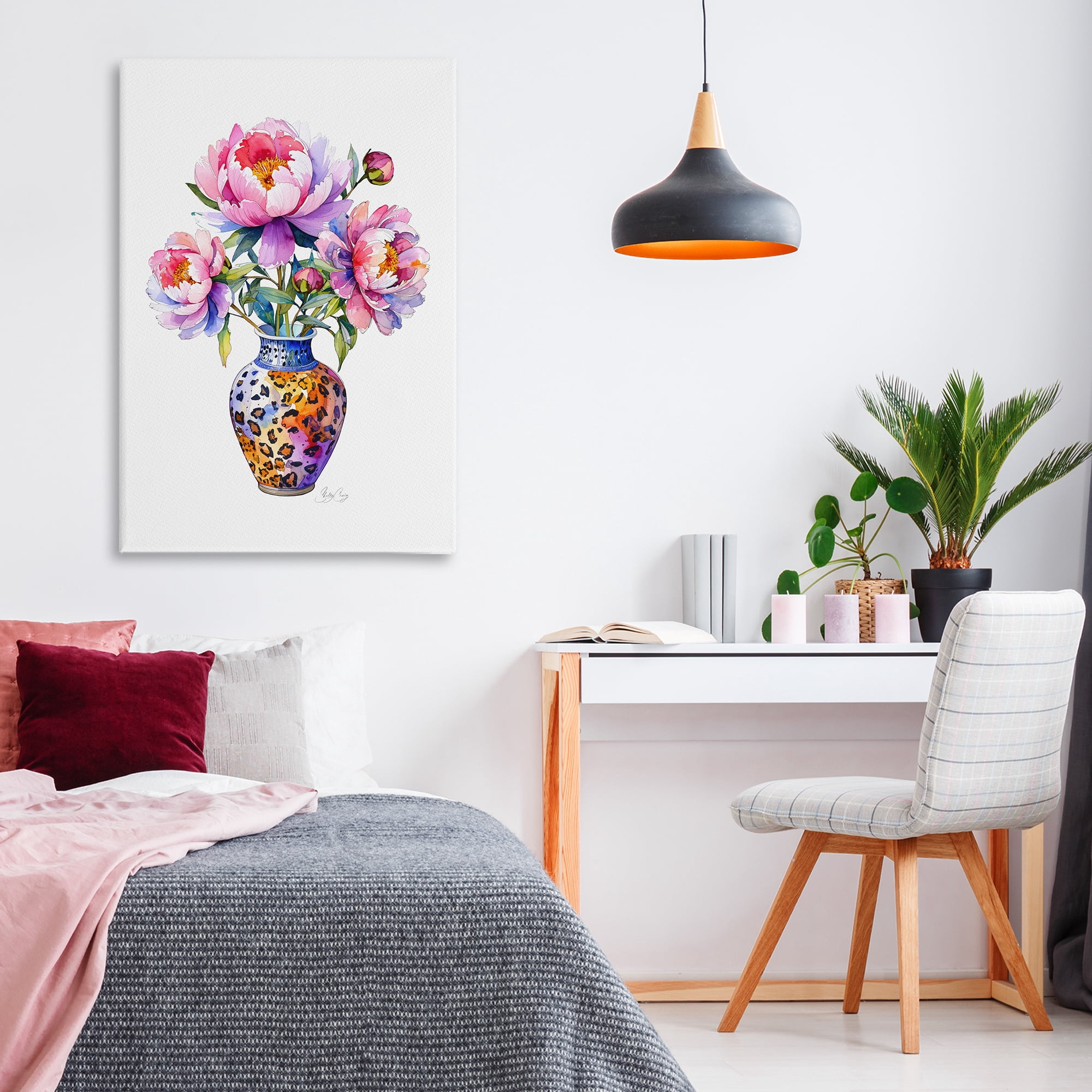 Stupell Industries Fierce Blooms Flower Vase Canvas Wall Art, design by Shelly Craig