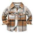 thumbnail image 2 of Otqutp Baby Casual Tops Kids Toddler Baby Boys Autumn Winter Plaid Cotton Long Sleeve Cardigan Jacket Clothes for 7-10 Years(Khaki,7-8 Years), 2 of 9