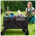 thumbnail image 6 of Multi-Functional Push-Pull Folding Wagon Cart with Rotating Handle & 360° All- Wheels – Heavy-Duty, Adjustable Design, Large Capacity for Transport, Groceries, and Outdoor Use, Black- Gray, 6 of 9