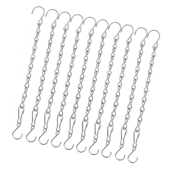 YIEMEEN 10 Pieces Weatherproof Metal Hanging Chain S Hooks for Planter Wind Chimes Display