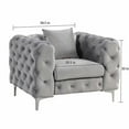 thumbnail image 3 of Morden Fort Couches for Living Room, Sofas for Living Room Furniture Sets, Chair, Couch and Sofa 3 Pieces, Fabric, Dutch Velvet Silver Grey, 3 of 7
