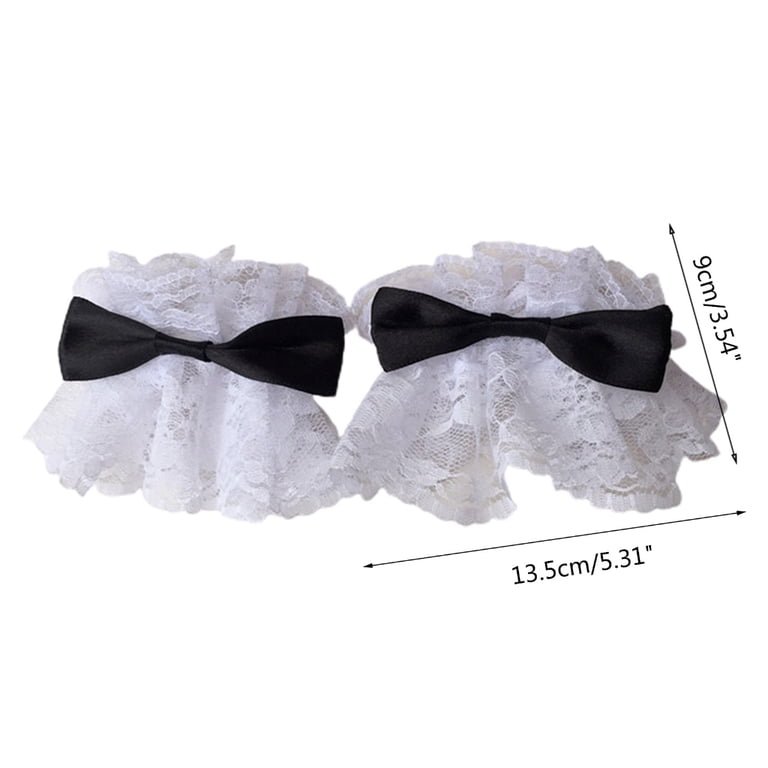 Paire De Bracelets Dentelle Blanche Sweet Lolita Maid - Style Soubrette