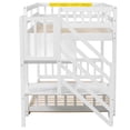 thumbnail image 4 of MODERNLUXE Lit Superposé au Sol Simple sur Simple, Lits Superposés Bas avec Escaliers de Rangement pour Enfants Ados, Blanc, 4 of 9